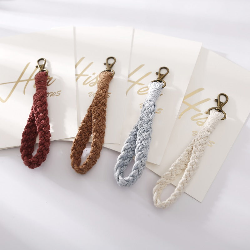 Wholesale Hand Woven DIY Cotton Rope Hanging Hook, Ribbon Hanging Rope  Keychains